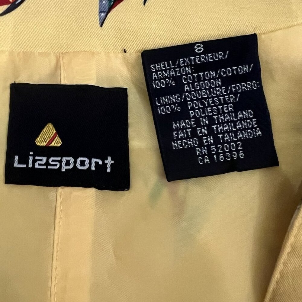 Vintage Lizsport Women’s Vest Size 8 Yellow Blue Red Sailboats Sailing 80s Lined - Picture 7 of 7